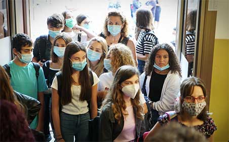 students in masks